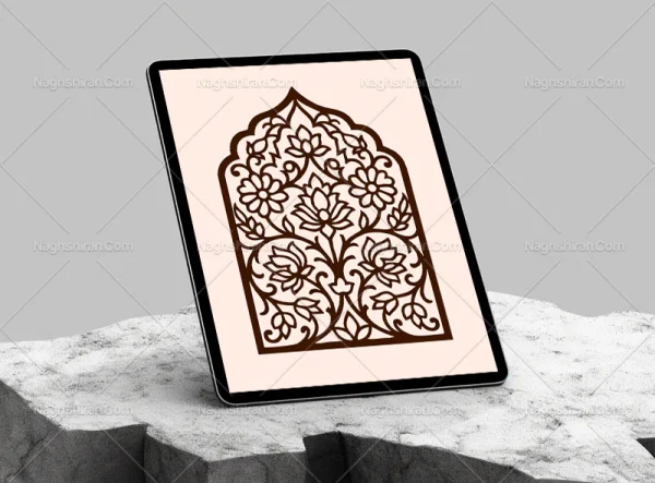وکتور طرح محراب گل های سنتی تو خالی
