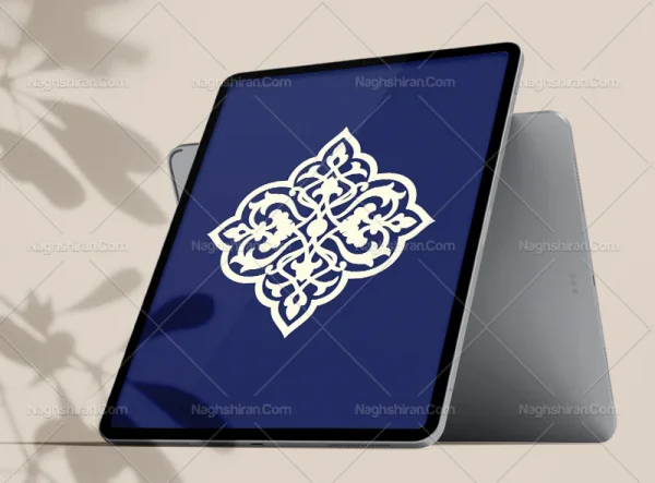 وکتور نشان نقوش سفید سنتی
