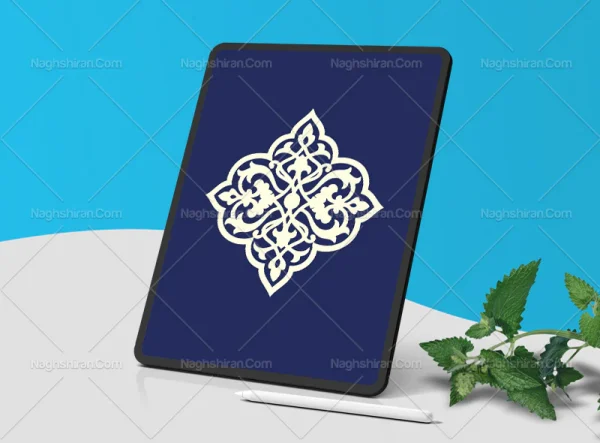 وکتور نشان نقوش سفید سنتی