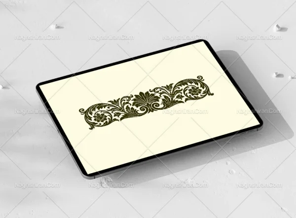 وکتور واگیره حاشیه گل و برگ منبت کاری