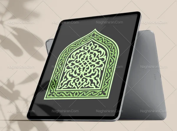وکتور طرح محراب و نقوش اسلیمی ساده