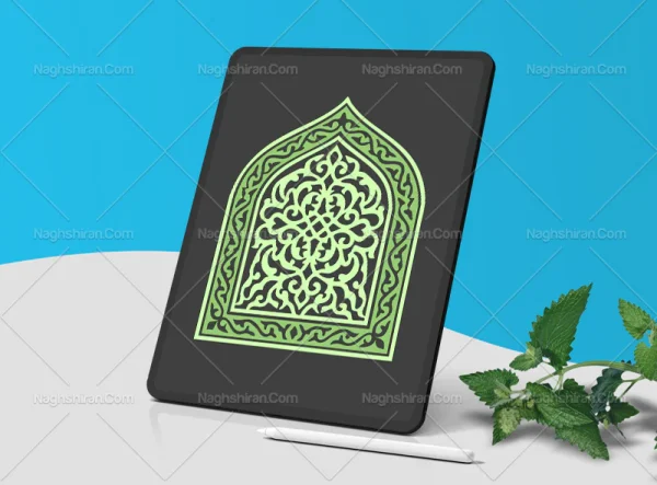 وکتور طرح محراب و نقوش اسلیمی ساده