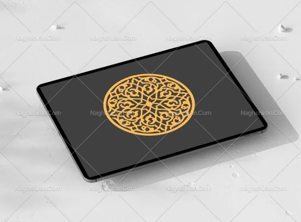 وکتور طرح نشان اسلیمی رنگی