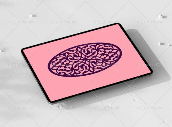 وکتور طرح نشان بیضی اسلیمی