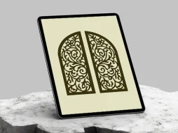 وکتور نقوش سنتی طرح در فلزی