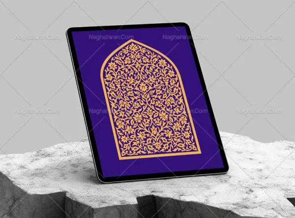 وکتور طرح محراب نقوش ختایی رنگی