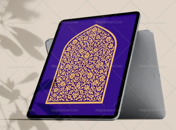 وکتور طرح محراب نقوش ختایی رنگی