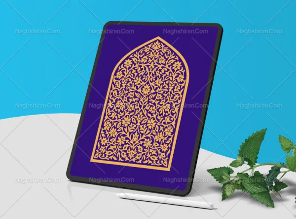 وکتور طرح محراب نقوش ختایی رنگی
