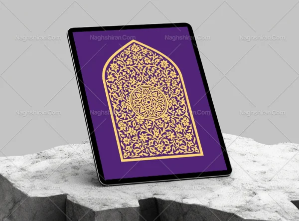 وکتور طرح محراب گل های ختایی رنگی