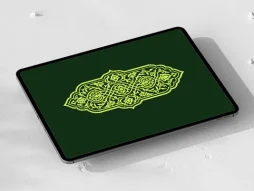 وکتور طرح ترنج نقوش تذهیب سبز