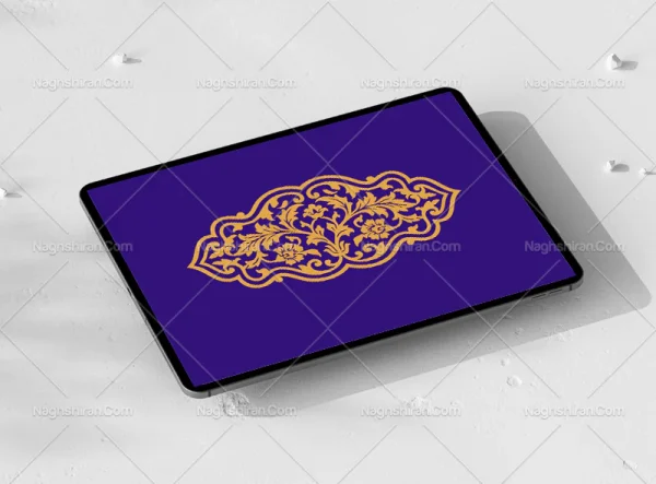 وکتور طرح ترنج ساده برگ های منبت کاری