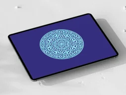 وکتور طرح نشان فیروزه ای سنتی