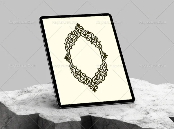 وکتور حاشیه نقش و نگار سنتی رنگی