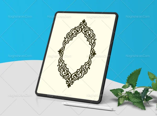وکتور حاشیه نقش و نگار سنتی رنگی