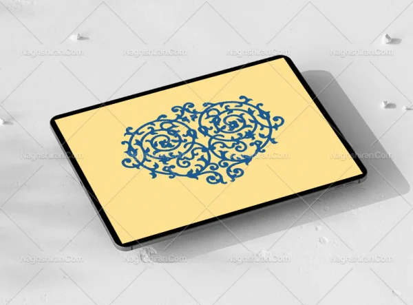 وکتور نقوش سنتی طرح قلب آبی