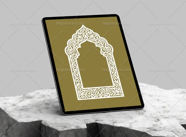 وکتور محراب طرح حاشیه سنتی سفید رنگ