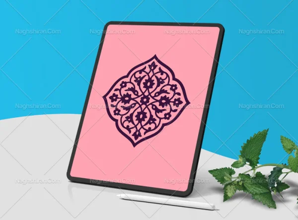 وکتور نشان نقوش تذهیب رنگی