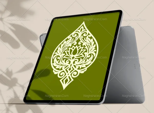 وکتور نشان نقوش سنتی سبز