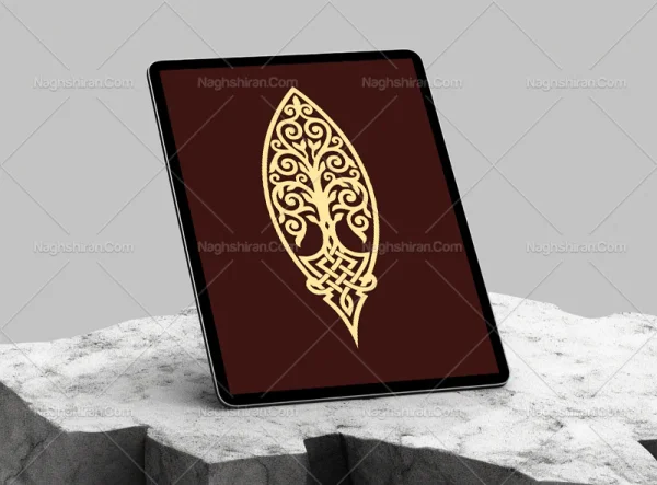 وکتور طرح درخت سرو و گره چینی