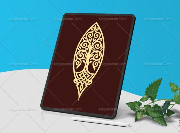 وکتور طرح درخت سرو و گره چینی