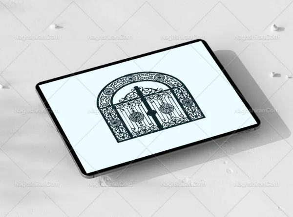وکتور سنتی طرح درب فلزی
