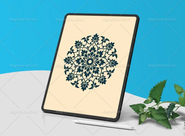 وکتور نشان طرح گل های تذهیب