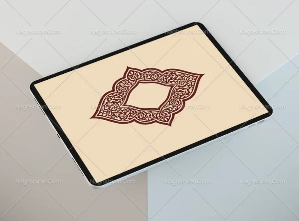 وکتور حاشیه طرح ترنج نقوش تذهیب