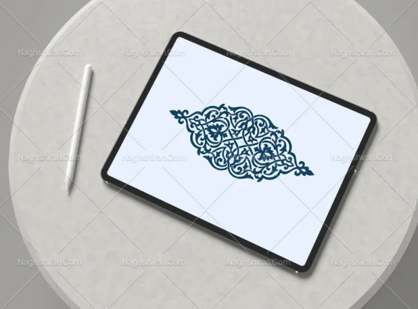 وکتور طرح ترنج ساده ختایی اسلیمی