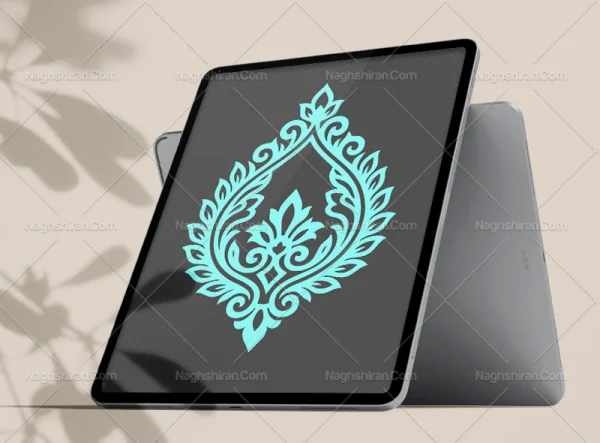 وکتور طرح قطره نشان گل منبت کاری