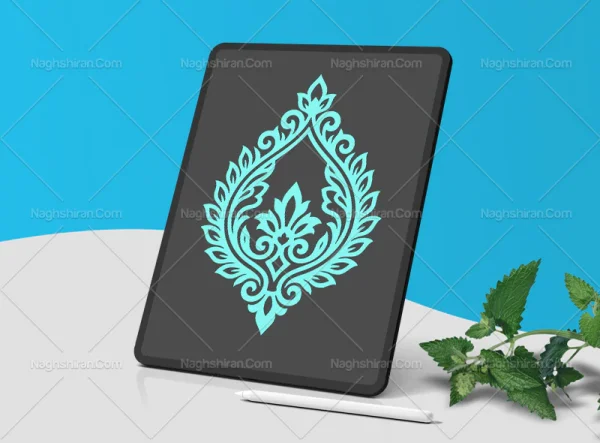وکتور طرح قطره نشان گل منبت کاری