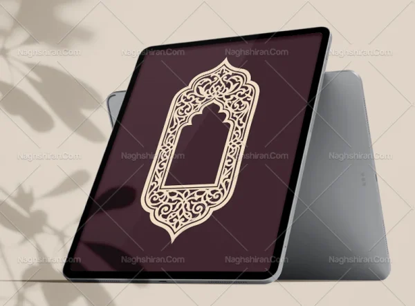 وکتور محراب طرح حاشیه نقوش اسلیمی ساده