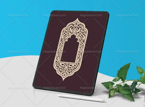وکتور محراب طرح حاشیه نقوش اسلیمی ساده