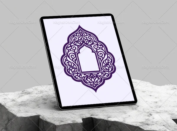 وکتور حاشیه محراب بنفش سنتی