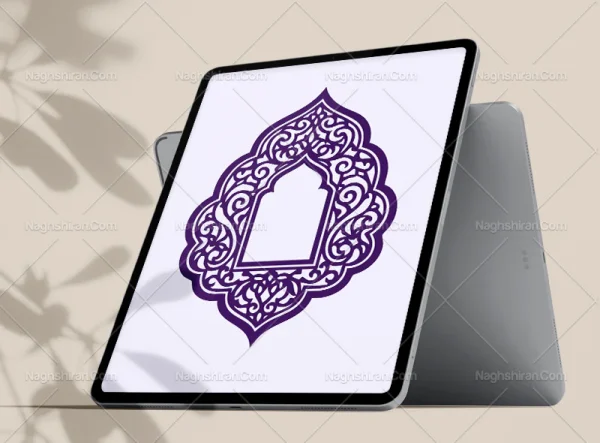 وکتور حاشیه محراب بنفش سنتی