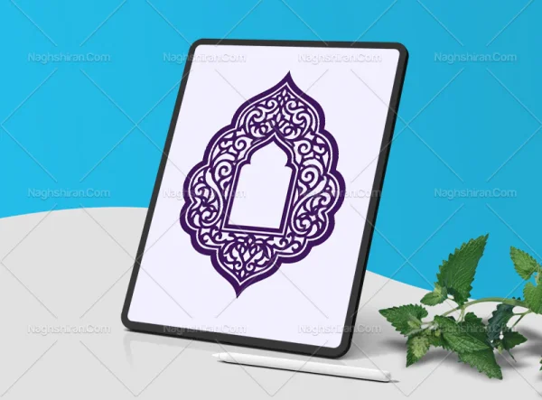 وکتور حاشیه محراب بنفش سنتی