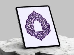 وکتور حاشیه محراب بنفش سنتی