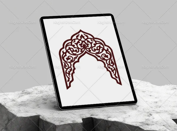 وکتور طرح محراب نقوش اسلیمی رنگی