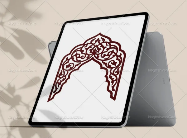 وکتور طرح محراب نقوش اسلیمی رنگی