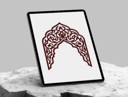 وکتور طرح محراب نقوش اسلیمی رنگی