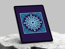 وکتور موتیف آبی لچک سنتی