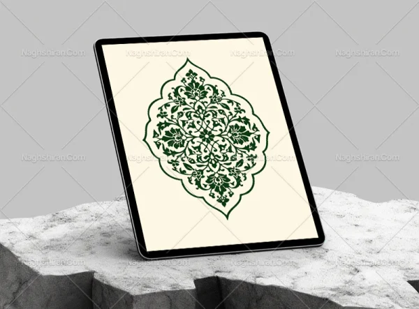 وکتور طرح ترنج گل های ختایی سبز