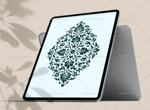 وکتور طرح ترنج گل های ختایی رنگی