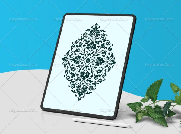 وکتور طرح ترنج گل های ختایی رنگی