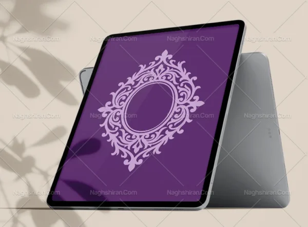 وکتور حاشیه سنتی یاسی رنگ