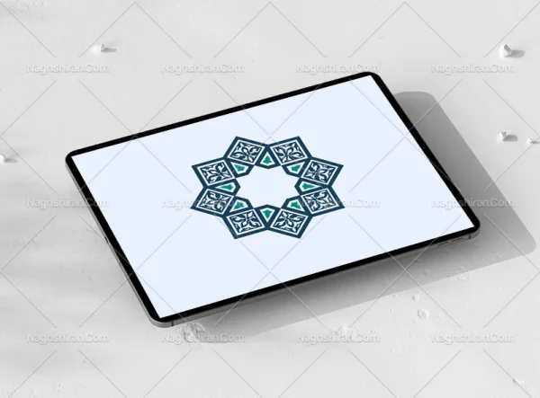 وکتور طرح حاشیه کاشی کاری سنتی
