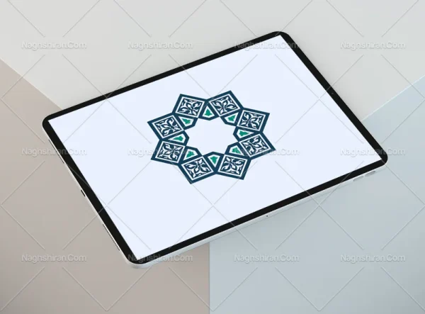 وکتور طرح حاشیه کاشی کاری سنتی