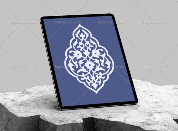 وکتور طرح ترنج رنگی نقوش تذهیب