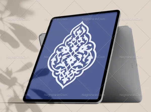 وکتور طرح ترنج رنگی نقوش تذهیب