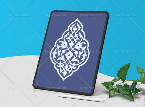 وکتور طرح ترنج رنگی نقوش تذهیب