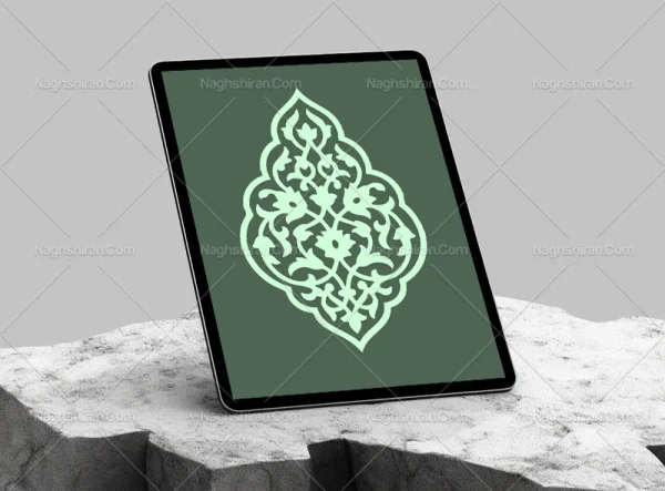 وکتور نشان نقوش رنگی تذهیب
